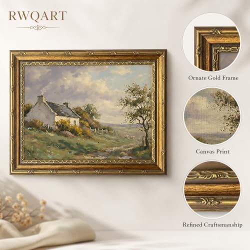 Charming farmhouse Vintage Canvas Wall Art Framed Artwork 16X12 Inch - color: Charming farmhouse Vintage 41, size: 16"L x 12"W