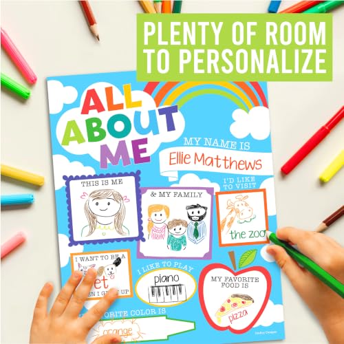 20 All About Me Posters Elementary Classroom Decor, Star Student Poster - color: Blue