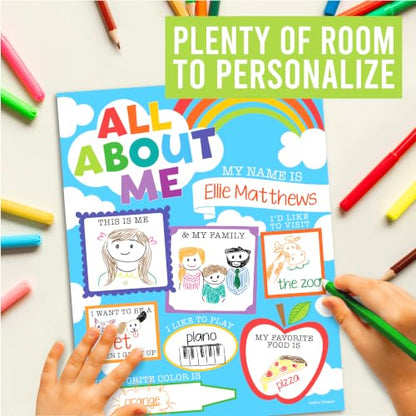 20 All About Me Posters Elementary Classroom Decor, Star Student Poster - color: Blue