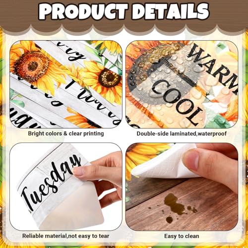 Cholemy 85 Pcs Calendar Bulletin Board Set Classroom Calendar Bulletin Board with Numbers Month Weather Classroom Decorations for Back to School Wall Chalkboard Decor Supplies(Sunflower) - style: Sunflower
