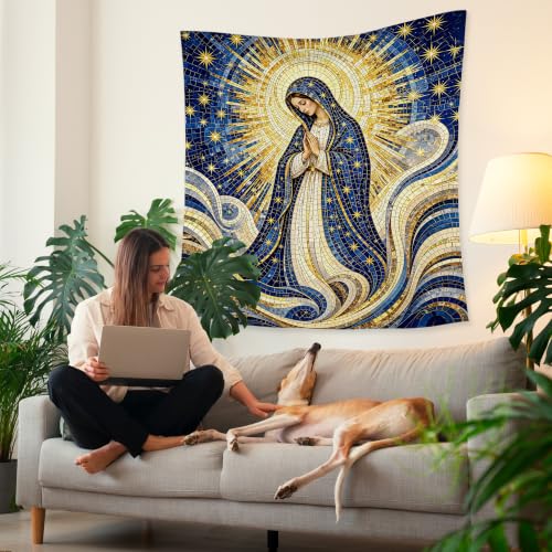 HUGANE Virgin Mary Christian Catholic Tapestry Wall Decor 50x60 Inch - color: colour-03