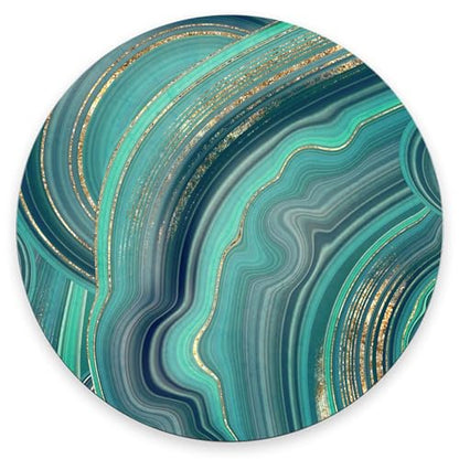Mouse Pad, Cute Mousepad with Design, Round Luxury Green Marble Mat, Small Non-Slip Rubber Gaming Pads, Office Home Personalized Pad 7.9×7.9×0.12 inches - color: Luxury Green Marble