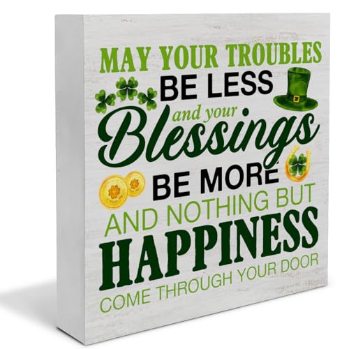 St. Patricks Day Decor, Rustic Irish Blessings Decorations - color: HAPPINESS01
