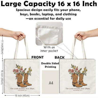 Western Canvas Tote Bag, Western Gift for Women - color: Western Christian
