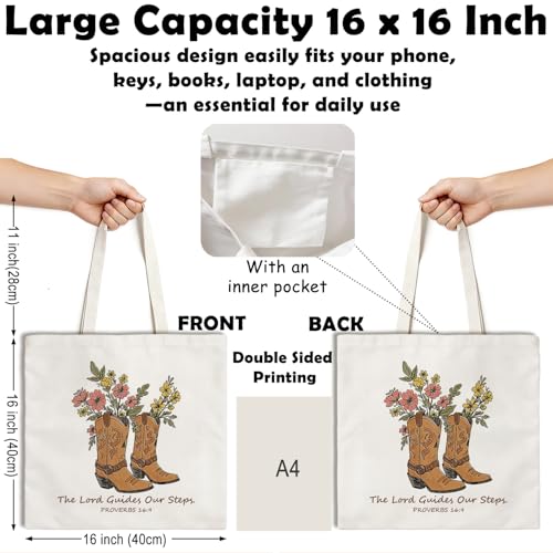 Western Canvas Tote Bag, Western Gift for Women - color: Western Christian