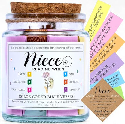 Bible Verse Jar for Niece, Gifts for Niece, 92 Scriptures of Love - color: Bible For Niece
