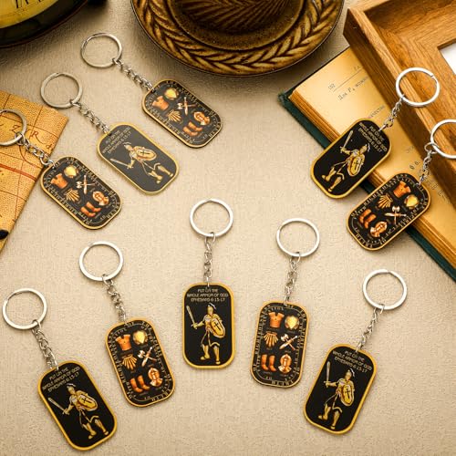 Sureio Christian Gifts Bulk Put on Whole Armor of God Keychains