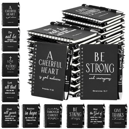 30 Sets Black Christian Prayer Journals with Pens, Christian Gifts for Men - color: black