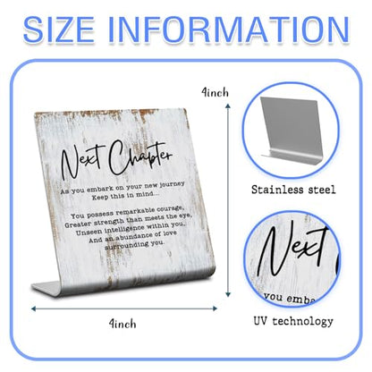 TRCENDE Next Chapter Gift For Coworker & Mentor, Retirement Farewell Gift For Teacher, Home Office Metal Sign Plaque XLk223 - style: Next Chapter