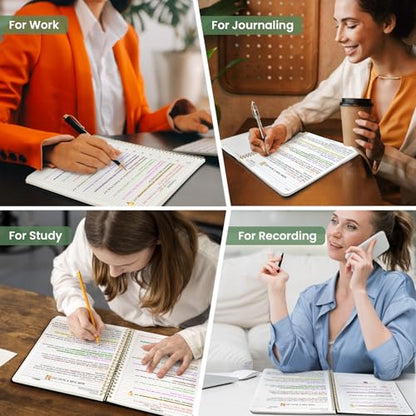 Taja Large Spiral Lined Journal for Women and Men, Notebook for Work - color: D-Hummingbird