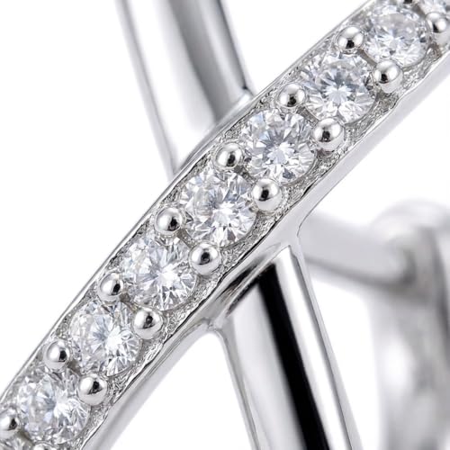 Dainty CZ Stud Hoop Earrings for Women, 14K Gold Plated Hypoallergenic Jewelry, Fashion Daily Wear Accessory, Birthday Gifts for Women - color: Silver