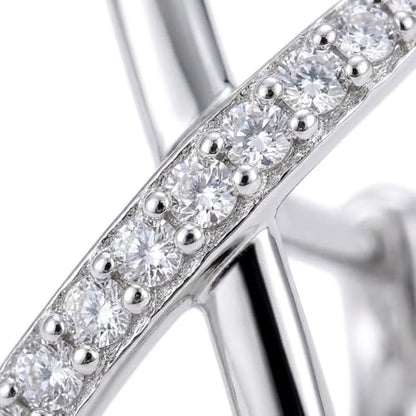 Dainty CZ Stud Hoop Earrings for Women, 14K Gold Plated Hypoallergenic Jewelry, Fashion Daily Wear Accessory, Birthday Gifts for Women - color: Silver