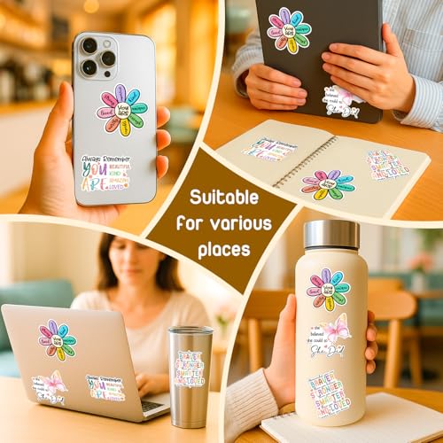 4 Pcs Christian Inspirational Sticker Pack for Women - 3 Inch - color: Inspirational