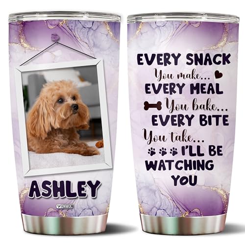 Personalized Dog Tumbler Gifts for Men Women Travel Cup Coffee Mug Insulated Stainless Steel 20oz With Lid Custom Name Photo Gift for Pet Owners Dog Lovers - color: DOG