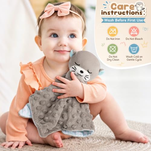 Loveys for Babies, Gray Prayer Otter Baby Security Blankets - color: Gray Otter