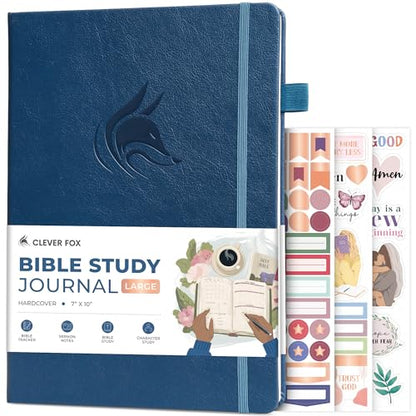 Clever Fox Bible Study Journal, Guide, Supplies for Women 7x10 Mystic Blue - color: Mystic Blue, size: Smaller than A4 (7" x 10")