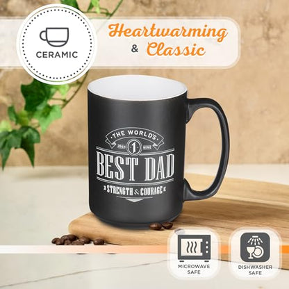 Christian Art Gifts Large Ceramic Coffee & Tea Mug for Dads & Fathers - color: Black/Best Dad