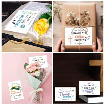 Affrolling 50 Pcs Christian Thank You Cards Bulk with Envelopes Stickers - style: Delicate