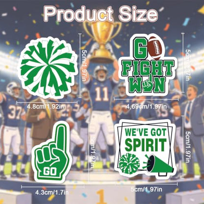 100 Pcs Green Team Spirit Stickers Cheer Sports Stickers for Face - style: Green Team Spirits