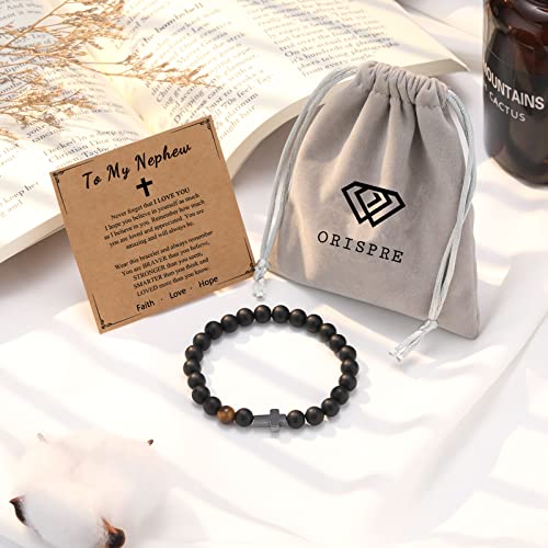 Cross Bracelet, To Mens Boys Christian Gifts for Birthday Christmas - style: Nephew