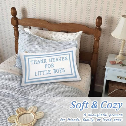 Thank Heaven for Little Boys 12x20 Pillow Cover - color: Thank Heaven for Little Boys-a-12x20