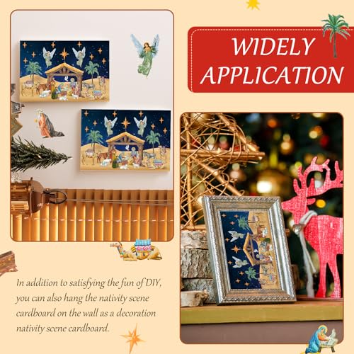 Yexiya 60 Sheets Christmas Nativity Stickers Make a Scene Kit,Classic - style: Classic