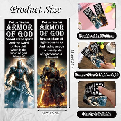 120 Pcs Full Armor of God Bookmarks Christian Bible Book Page Mark - color: Full Armor of God