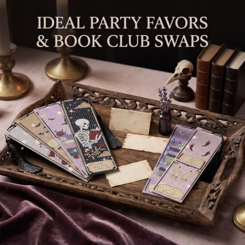 INSYOHO Halloween Gothic Diamond Art Bookmarks Kit for Adults Kids - color: Gothic Skeleton