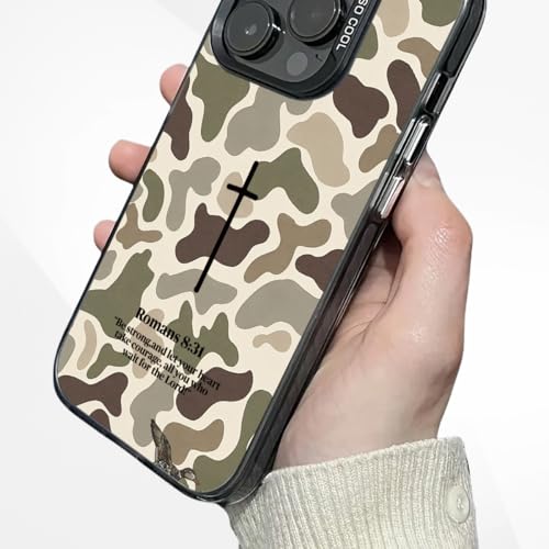 Christian Cross Camo Phone Case Compatible with iPhone 13 Pro - color: Camouflage Cross, size: for iPhone 13 Pro 6.1″