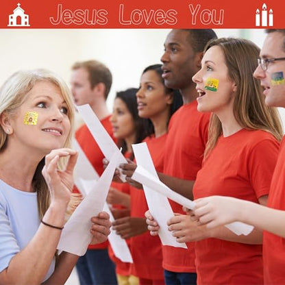Junkin 480 Pcs Religious Stickers, Jesus Loves You Themed Stickers, Bright - style: Bright