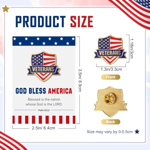 Quelay 30 Sets Veteran Pins Bulk with Cards United States Veterans Patriotism Pin Lapel for Veterans Gifts Soldier Appreciation Clothes Backpacks Hats - style: Veterans Patriotism