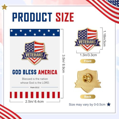Quelay 30 Sets Veteran Pins Bulk with Cards United States Veterans Patriotism Pin Lapel for Veterans Gifts Soldier Appreciation Clothes Backpacks Hats - style: Veterans Patriotism
