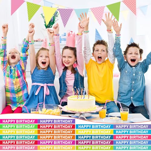 JUNEBRUSHS 42pcs Happy Birthday Silicone Bracelets Classroom Reward Gifts - style: Happy Birthday Style