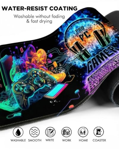 Mouse Pad, Desk Mat, 31.5x11.8in Large Mousepad, Gamer - color: Gamer