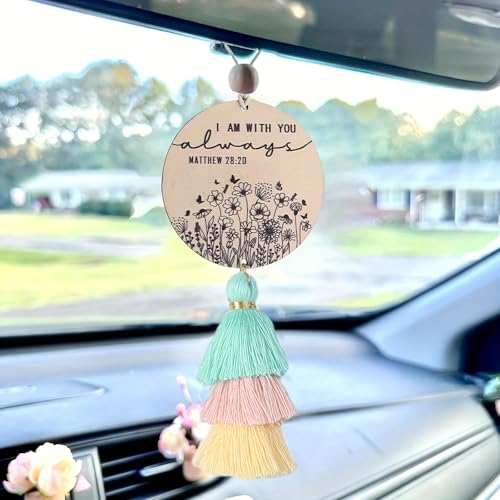 Christian Car Charm Cute Rear View Mirror Accessories for Women - color: Green