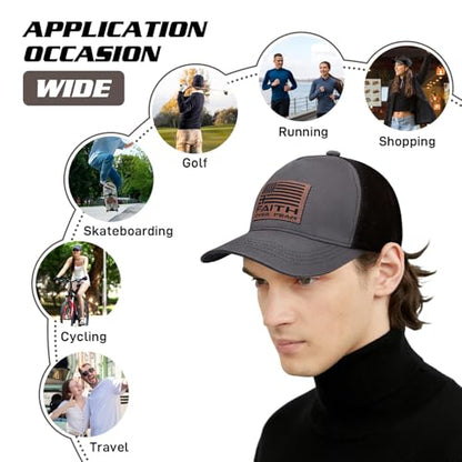 Christian Hats for Men Women, Faith Over Fear Hat - color: Faith Gray