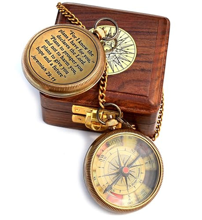 For I Know The Plans I Have For You, Jeremiah 29:11, Solid Brass Directional Engraved Compass, Baptism Gifts for Boys Girls, First Communion, Christian Gifts for Men, First Confirmation Gifts for Boys - style: #4 for I Know The Plans Compass