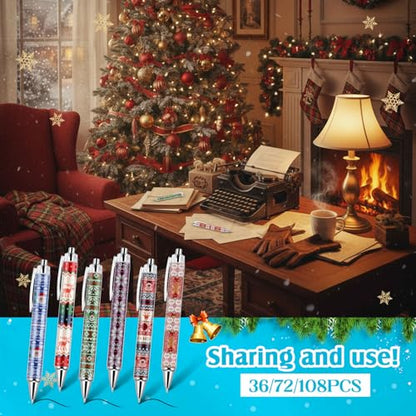 Sayglossy 36 Pcs Christmas Ballpoint Pens Bulk, Holiday Ugly Sweater Novelty Retractable Pens for Classroom Rewards, Office Supplies, Xmas Party Favor, Stocking Stuffer, Teacher Coworker Gift - style: Ugly Sweater