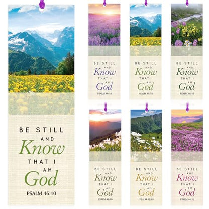 Dispowreath 60 Pcs Be Still and Know that I Am God Bookmarks Religious Psalm 46: 10 Bookmarks Church Exchange Gifts for Sunday School Vbs Church Prizes Party Favors - style: Be Still and Know Psalm 46: 10