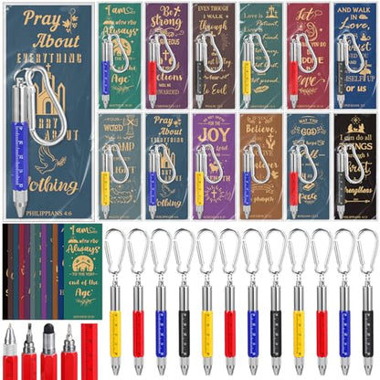 Pajean 12 Set 6 in 1 Multi Tool Pen Bible Verse Bookmarks Screwdriver