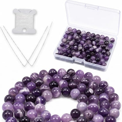 Cherry Tree Collection 100PCS 6mm Dogtooth Amethyst Round Bead Craft Kit - color: dogtooth amethyst, size: 6mm