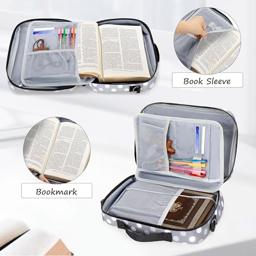 LUXJA Bible Bag with Detachable Pen Holder and Shoulder Strap