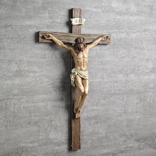 BC Catholic Crucifix Wall Cross, 20.75"H Large Jesus Cross for Wall - size: 20.8"L x 11.5"W