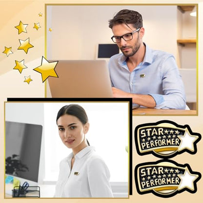 Tondiamo 50 Employee of The Month Star Pins Bulk Star Performer Appreciation Gifts for Staff Coworker Teacher Volunteer Recognition Pins Christmas Gifts Bulk for Team