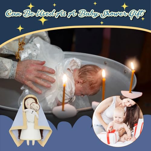 free-space Jesus Plush Doll Virgin Mary Doll Religious Toys Guardian Angel Stuffed Baptism Plush Toy Gifts for Kids for Christening Religious Christmas (Virgin Mary with Baby Jesus) - color: Virgin Mary (With Baby Jesus)