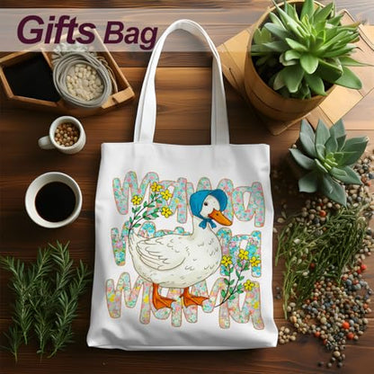Mama Mom Tote Bag Mom Birthday Gifts Canvas Tote Bag, Reusable Canvas Shoulder Bags for Grocery Shopping, Beach 01 - color: Duckmama