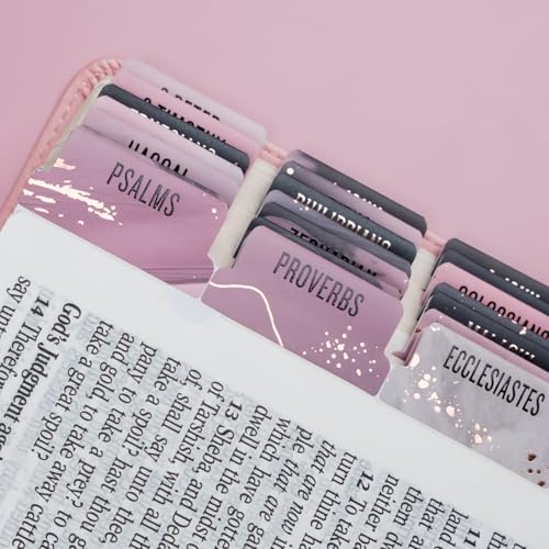 UPAFEXXI-Bible Tabs for Women and Men, 3D Gold Foil Embossed Lettering - color: Pink5