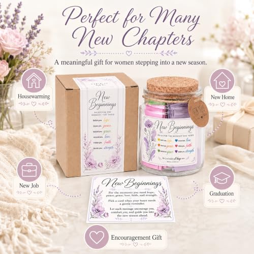 New Beginnings Bible Verse Jar, New Beginnings Gifts for Women, Coworker, Friends - color: Bible jar for new beginning