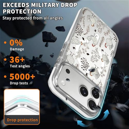for iPhone 17 Pro Max/iPhone 18 Pro Max Case [Compatible with Magsafe],Girls Women Clear Magnetic Case Silicone Shockproof Protective Cover with Pattern Chicken Butterfly Flower - color: Chicken Butterfly Flower, size: iPhone 17 Pro Max/iPhone 18 Pro Max