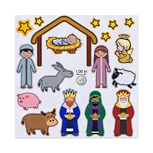 Christmas the Birth of Jesus Nativity Felt Play Art Set Flannel Board Story Storyboard Pieces